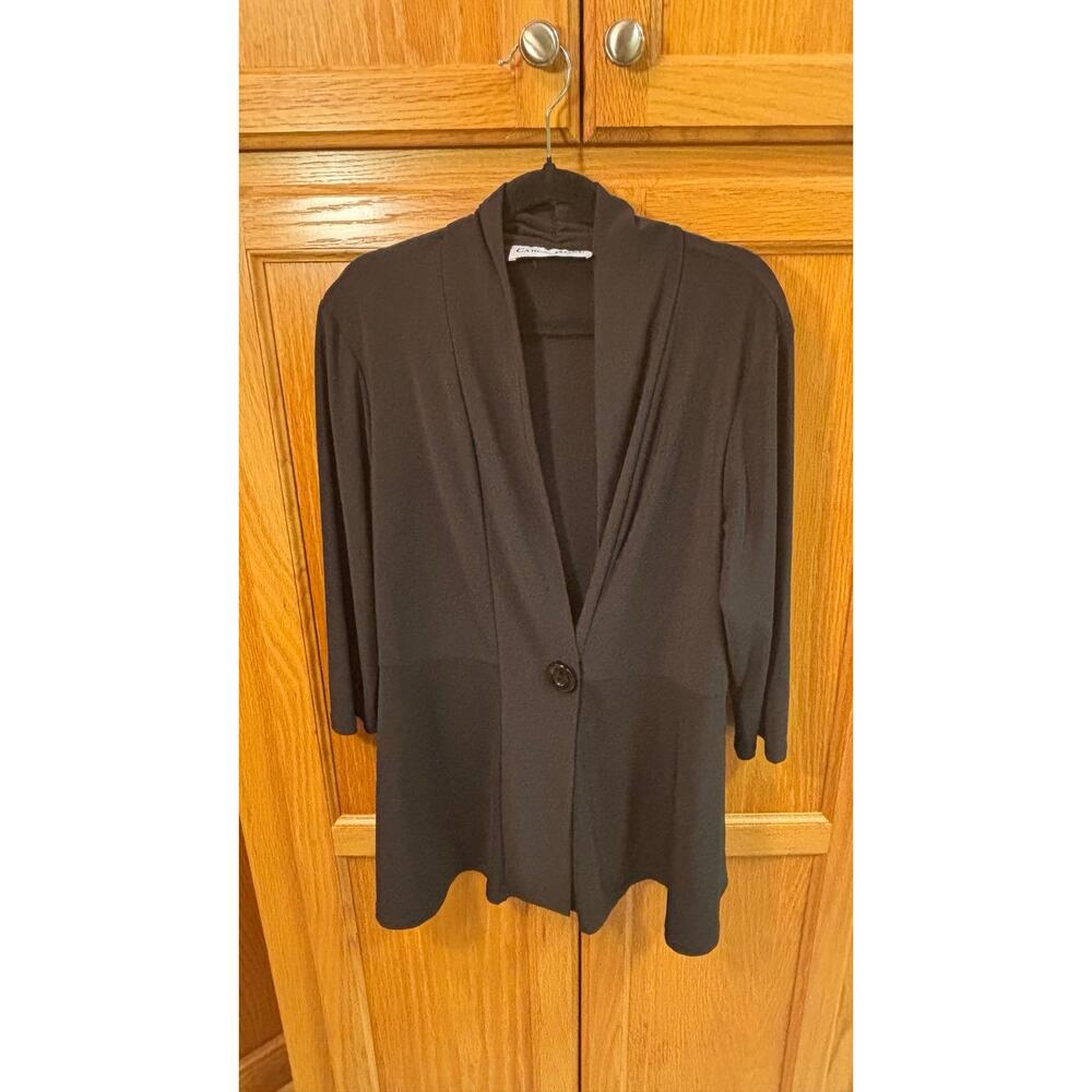 Carol Rose Dressy stretch Cardigan lightweight 3/4 sleeve jacket style top - Picture 2 of 9